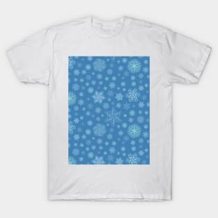 Snow time. Winter time. Christmas snow flakes. Colorful Christmas gift. T-Shirt